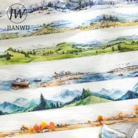 JIANWU 30mm*200cm To The Mountains and  Sea Series Vintage Landscaping Collage Material PET Tape Creative DIY Journal Stationery 1