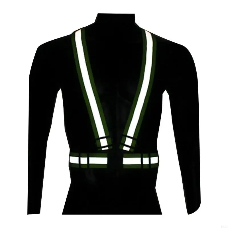 D5BE Adjustable Adults Reflective Vest Students Safety Running Night Security