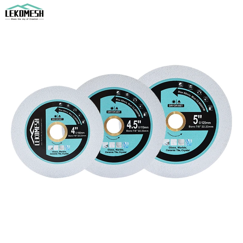 LEKOMESH 1/2/3/5pcs 75/100/115/125mm Glass Cutting Disc Jade Crystal Wine Bottle Marble Ceramic Tile Cutter Diamond Saw Blade