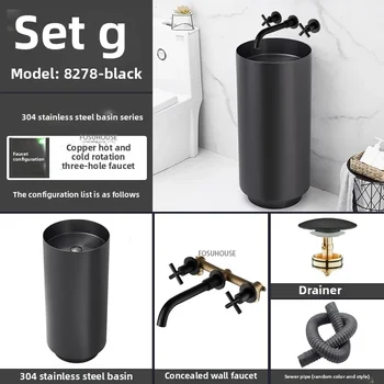 304 สแตนเลสสตีลรอบคอลัมน์อ่างล้างหน้าแบบบูรณาการชั้นยืนสวนกลางแจ้งอ่างล้างหน้า Luxury Bar โรงแรมห้องน้ําอ่างล้างจาน w 19