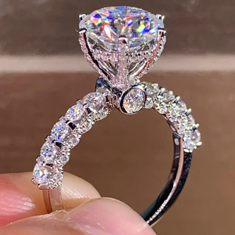 Wedding Rings Silver Ring Womens Ring Cubic Zircon Ring Jewelry Rings Ring Jewelry Luxury Cubic Zirconia Engagement Rings for Women