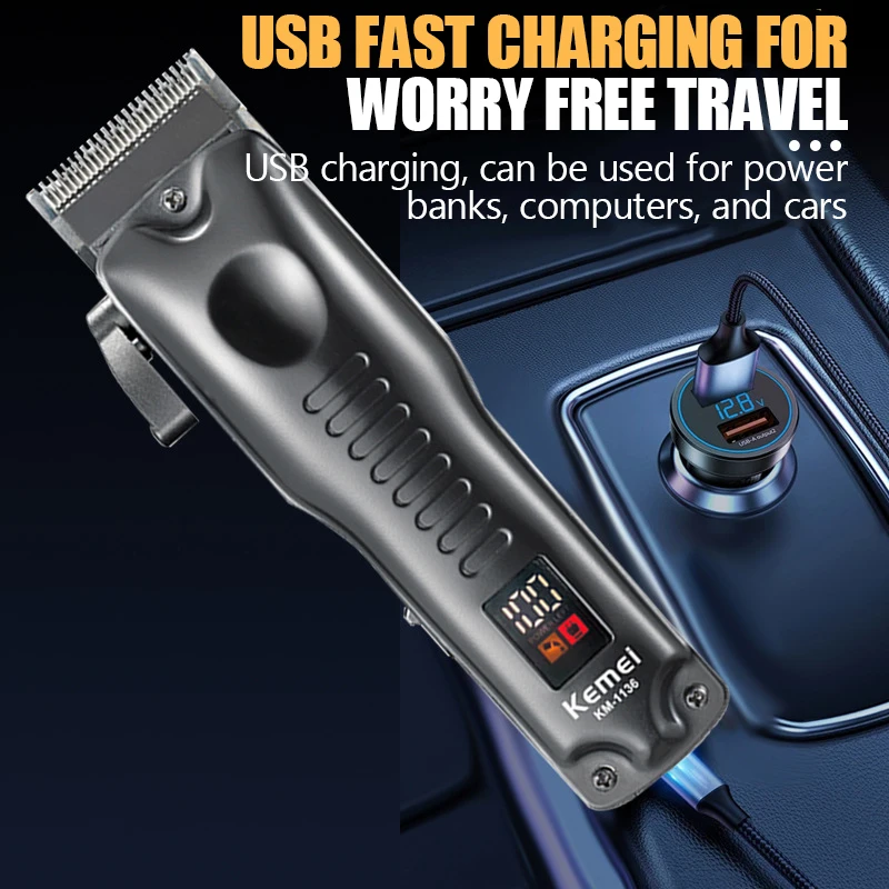 KEMEI-cortapelos inalámbrico profesional para hombre, Kit de corte