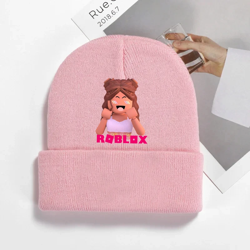 Kids Knitted Hats Roblox Baby Boys Girls Knitted Hat Letter A-Z Winter Soft Warm Cartoon Children Caps Hats Beanie Bonnet Christmas Gift