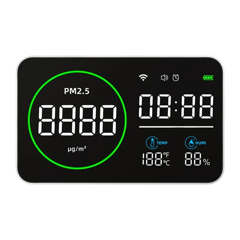 

8-In 1 Air Quality Detector-Monitor Temperature Humidity Detector SensorAnalyzer