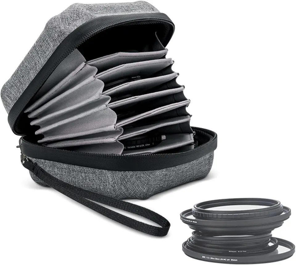 Water Resistant Camera Lens Filter Pouch 10 Pockets