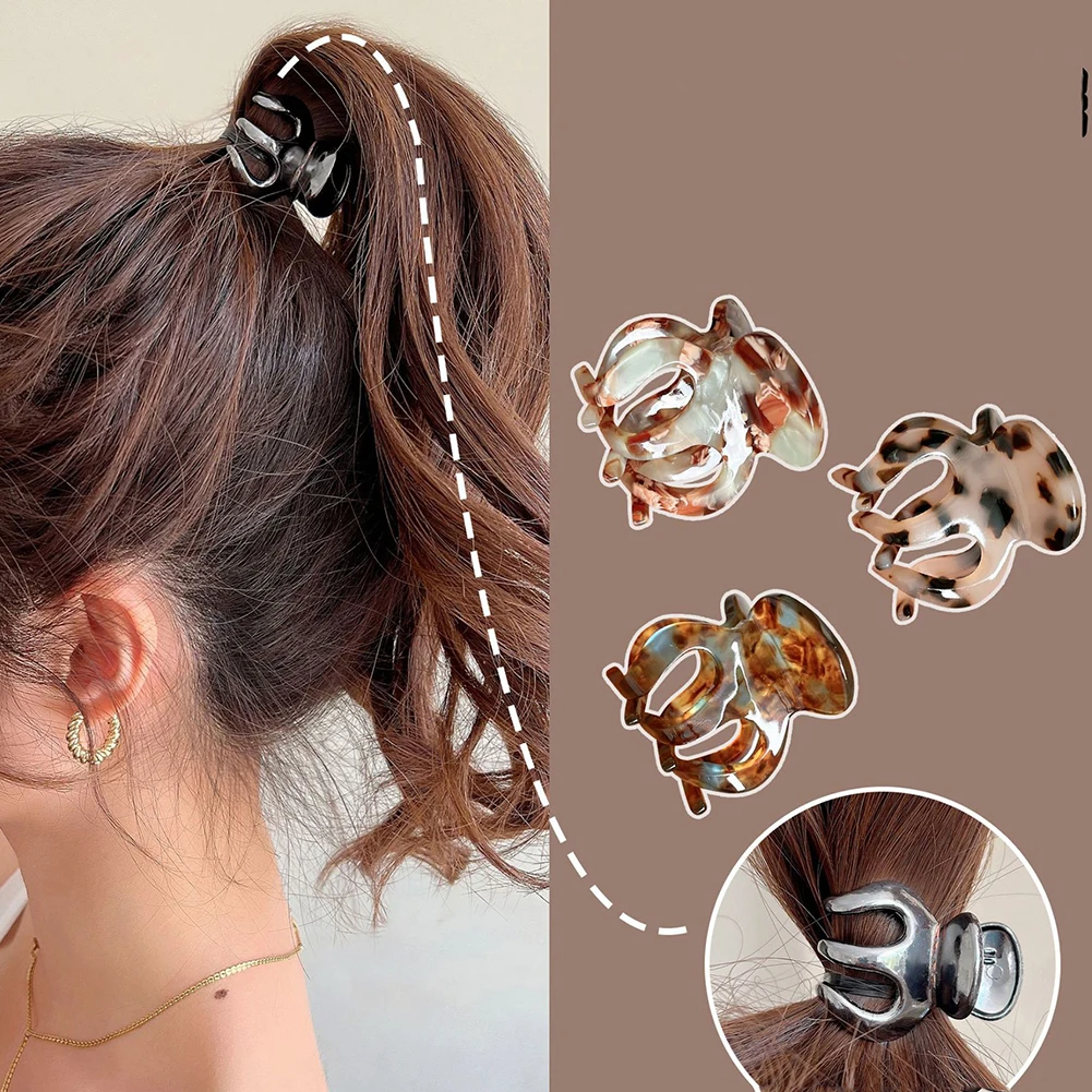 SmallHairClipsForHighPonytailPumpkinGrabClipHighPonytail