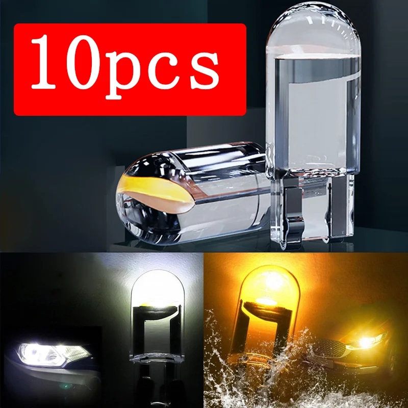 

10X T10 W5W LED Canbus Car Light Bulbs Width Indicator Lights Crystal Lamp Car Interior Reading Dome Lamps Side Dome Trunk Lamp