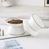 Cute Pet Bowl Cartoon Pet Feeder High-foot Single Mouth Skidproof Ceramic Dog Cat Food Bowls Pets Drinking Feeding Container 3