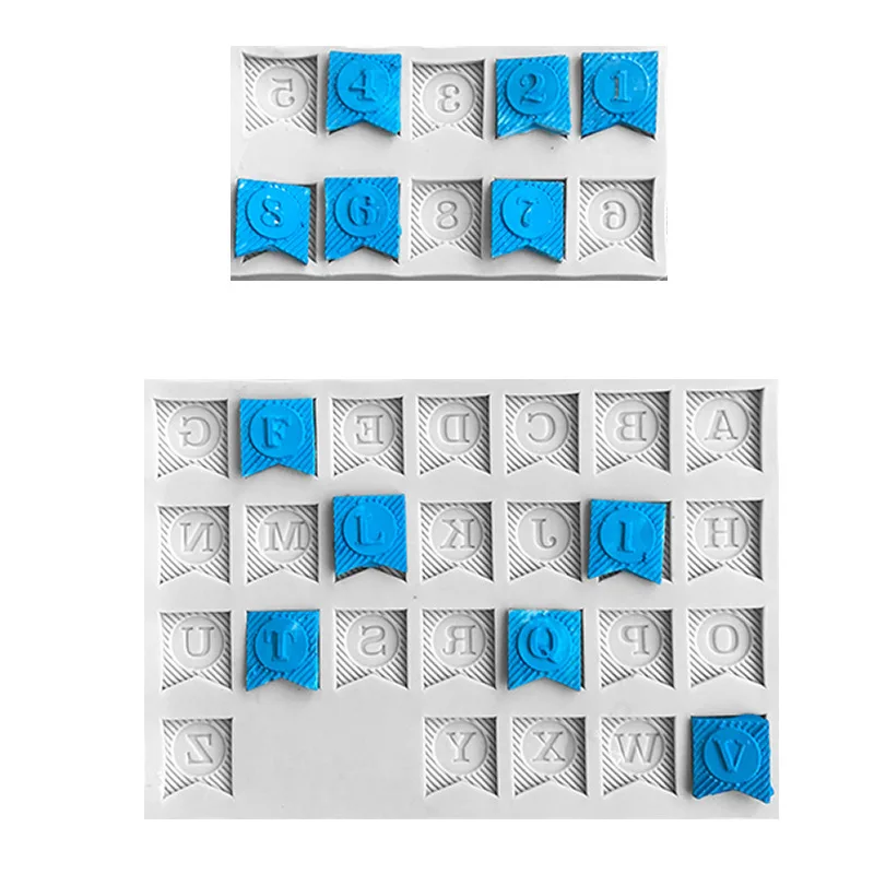

Diy Alphabet Number Flag Silicone Sugarcraft Mold Resin Cupcake Baking Mould Fondant Cake Decorating Tools