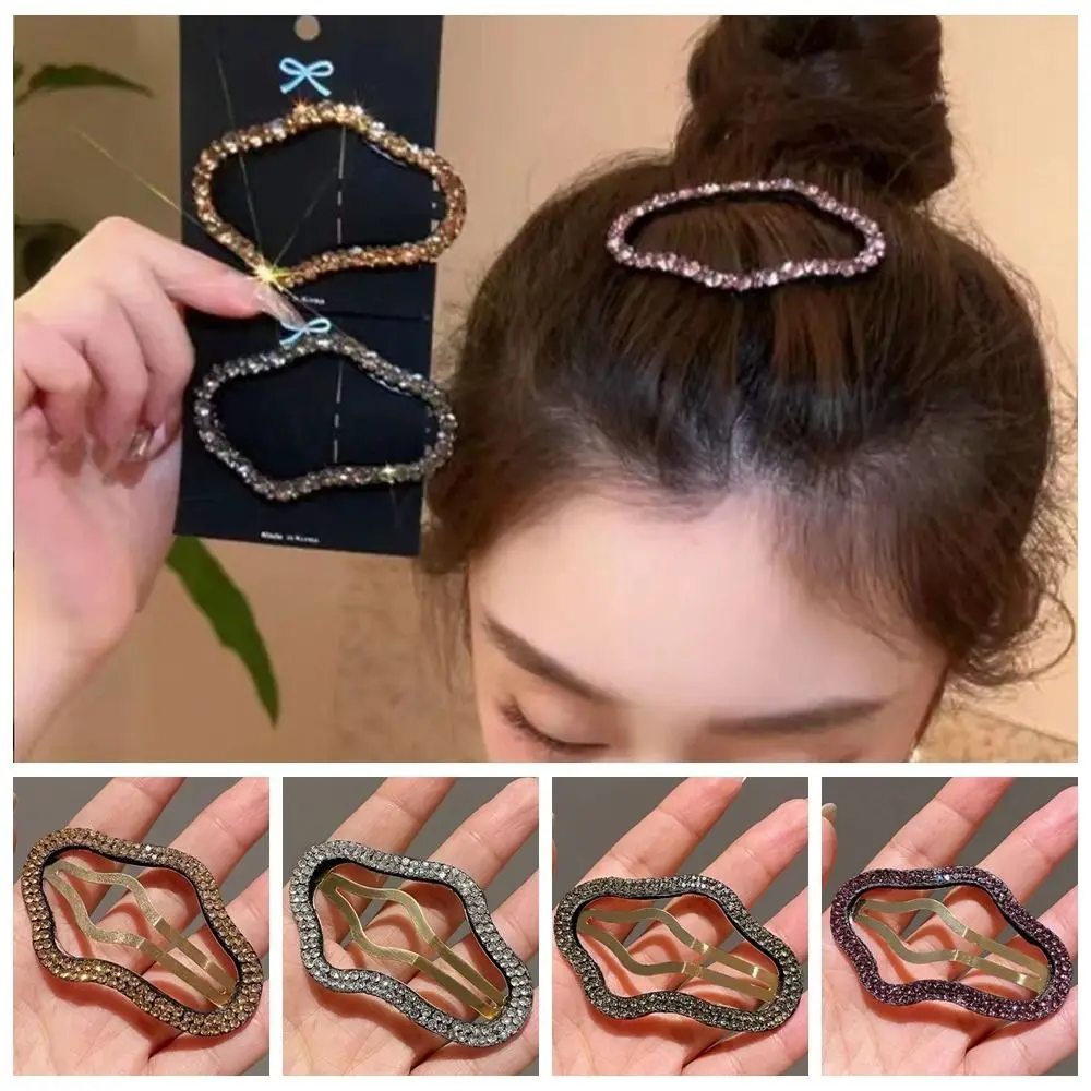 

Rhinestone Cloud Hair Clip Cute Y2k Geometric Clouds Bb Clip Korean Style Hairpins for Children Hollow Metal Hairpin Children