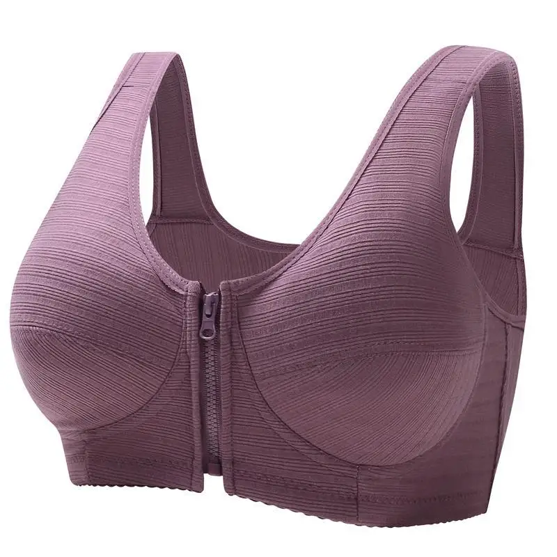 Reggiseno da donna morbido e confortevole con apertura frontale con cerniera, senza anelli in acciaio, confortevole, senza cuciture, anti-cedimento, stile gilet. - immagine 2