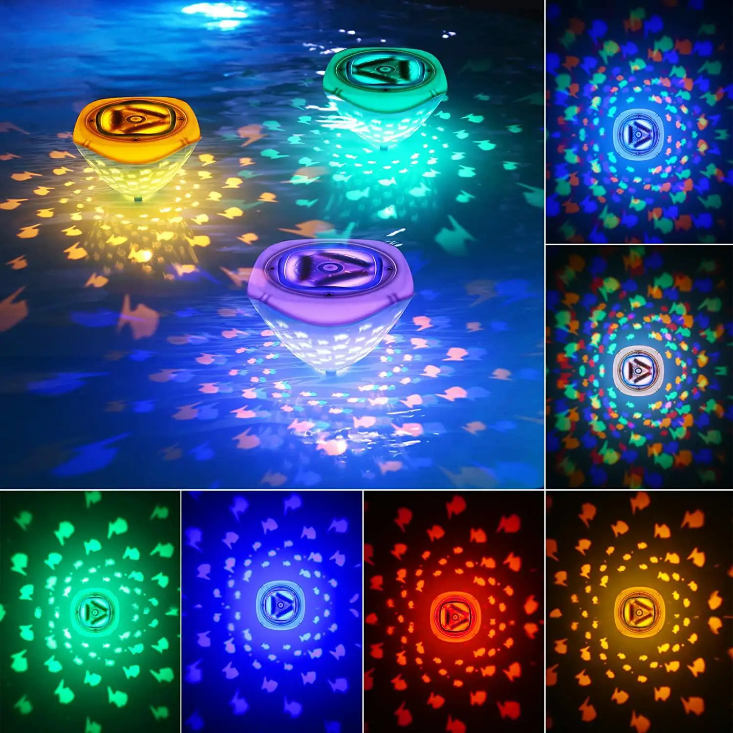 LED Pool & Bathtub Waterproof Fish Projection Light - Aquarium Floating & Fountain Underwater Lamp - Diving Ambiance Light