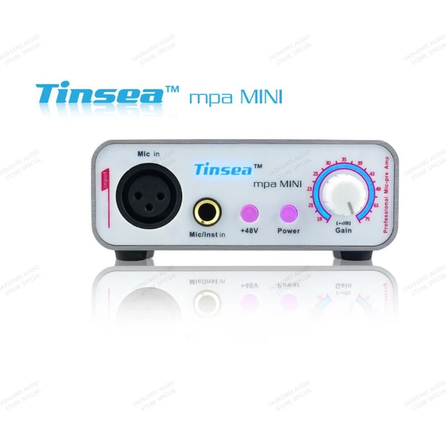 Tinsea-MINI amplificador de ganancia de 70dB, preamplificador de micrófono  dinámico ajustable con alimentación fantasma de 48V para micrófono  condensador - AliExpress