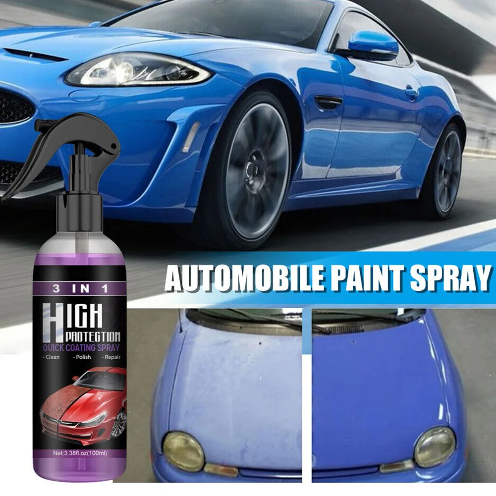 Rayhong 100ml 3 In 1 High Protection Quick Car Coating Spray Automatic Hand Paint Color Changing Cleaning Spray