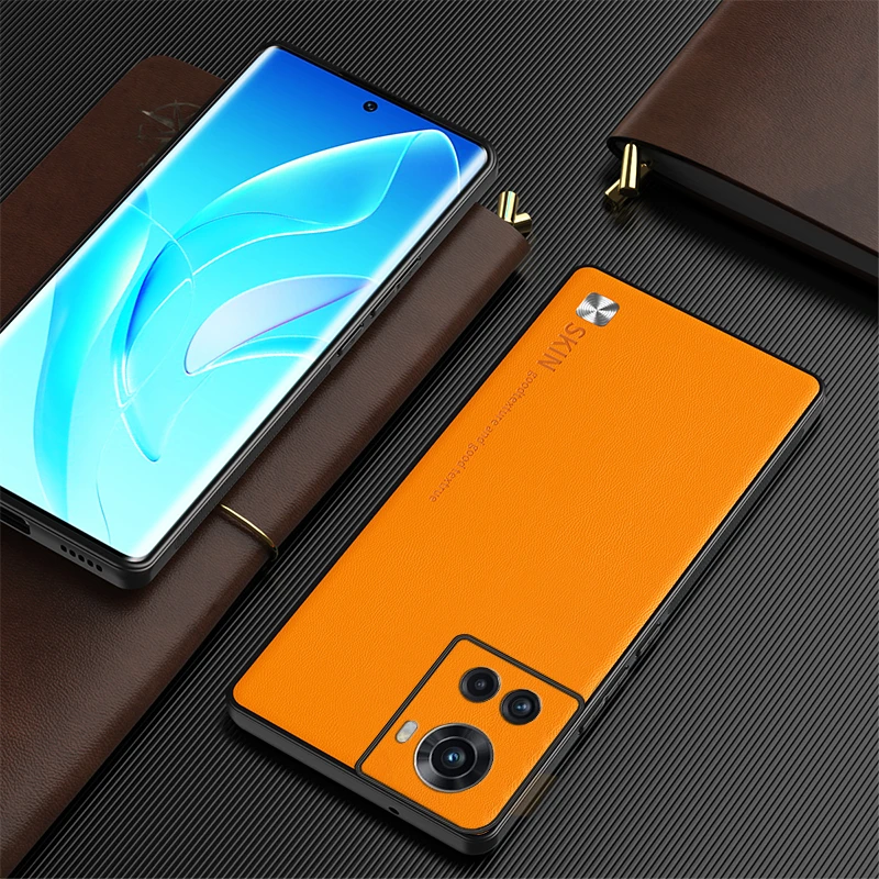 Luxury Leather Phone Case with Camera Protection and Shockproof Soft Bumper