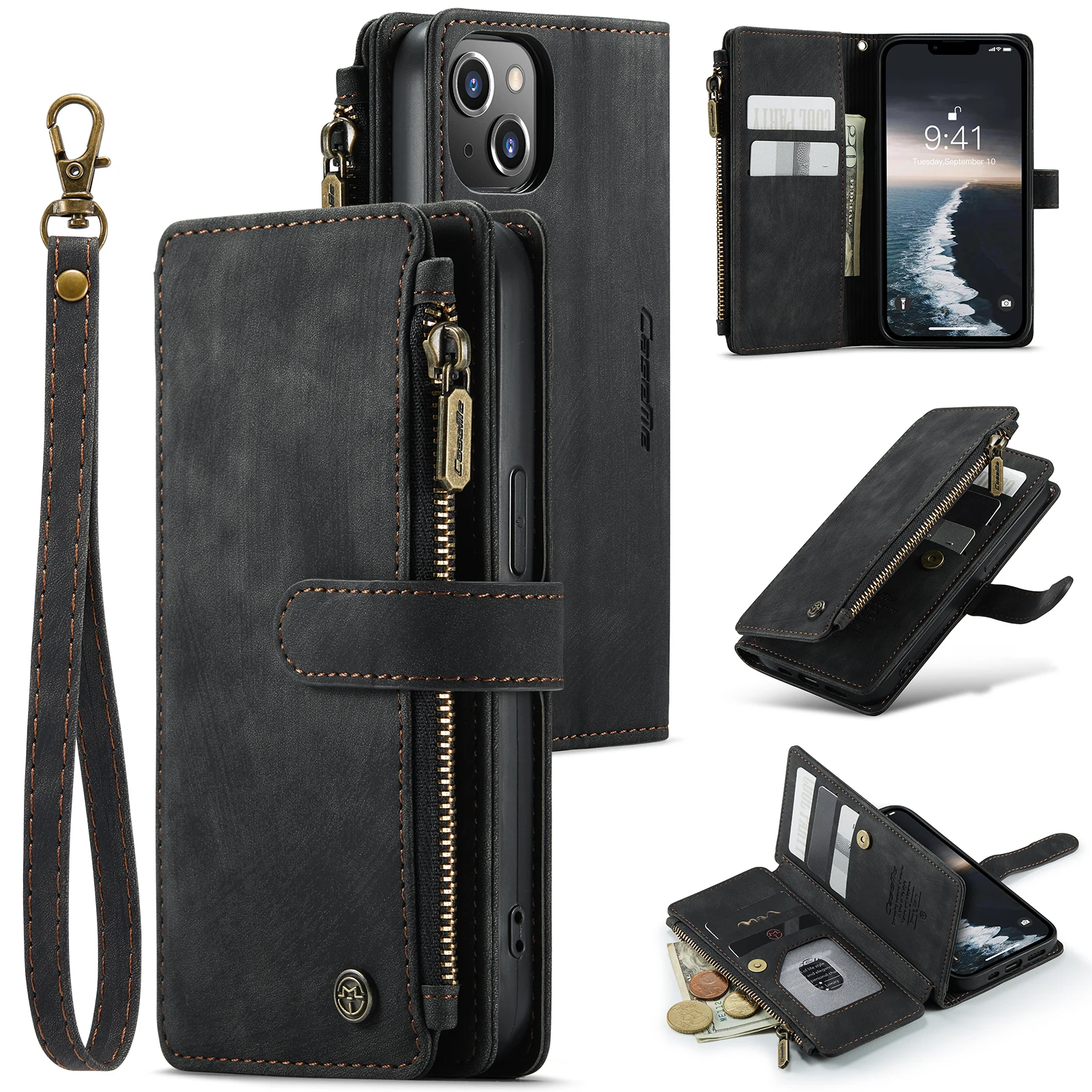 

CaseMe-C30 Multifunctional Flip Wallet Case, Luxury Skins Cover, Samsung Galaxy A12, A22, A32, A52, A72, 5G, S9, S10, New Purse
