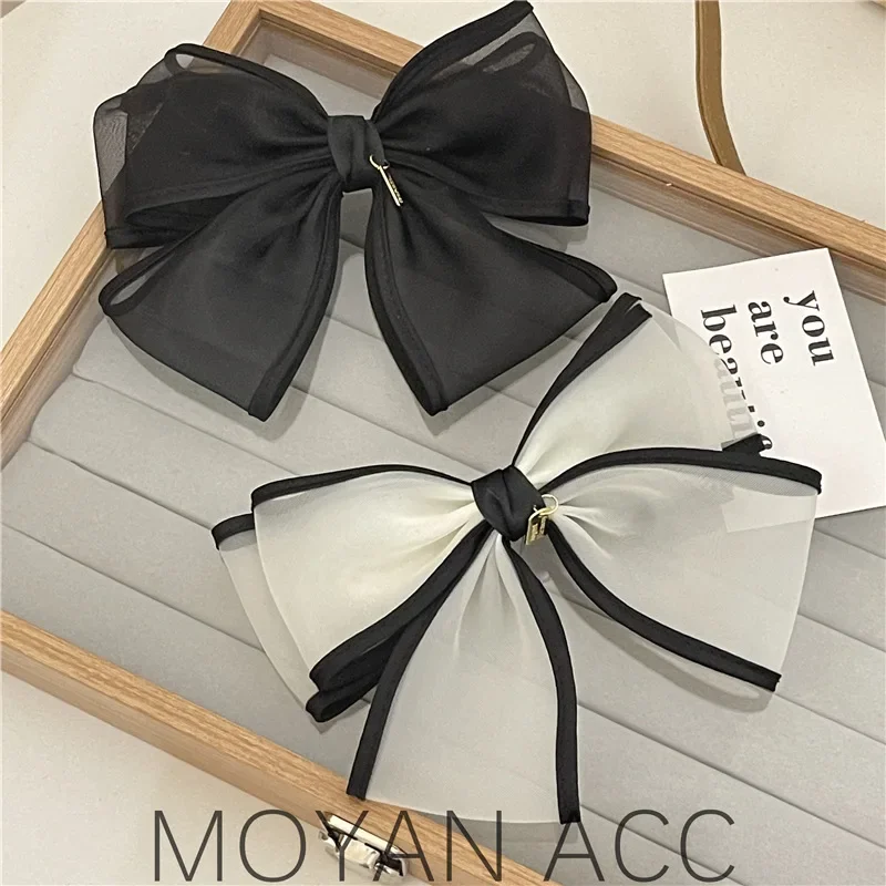

Net Red Explosion! Pure Handmade Mesh Bow Hair Accessories Top Clip Korean Super Hot Temperament Hairpin All-match Headwear