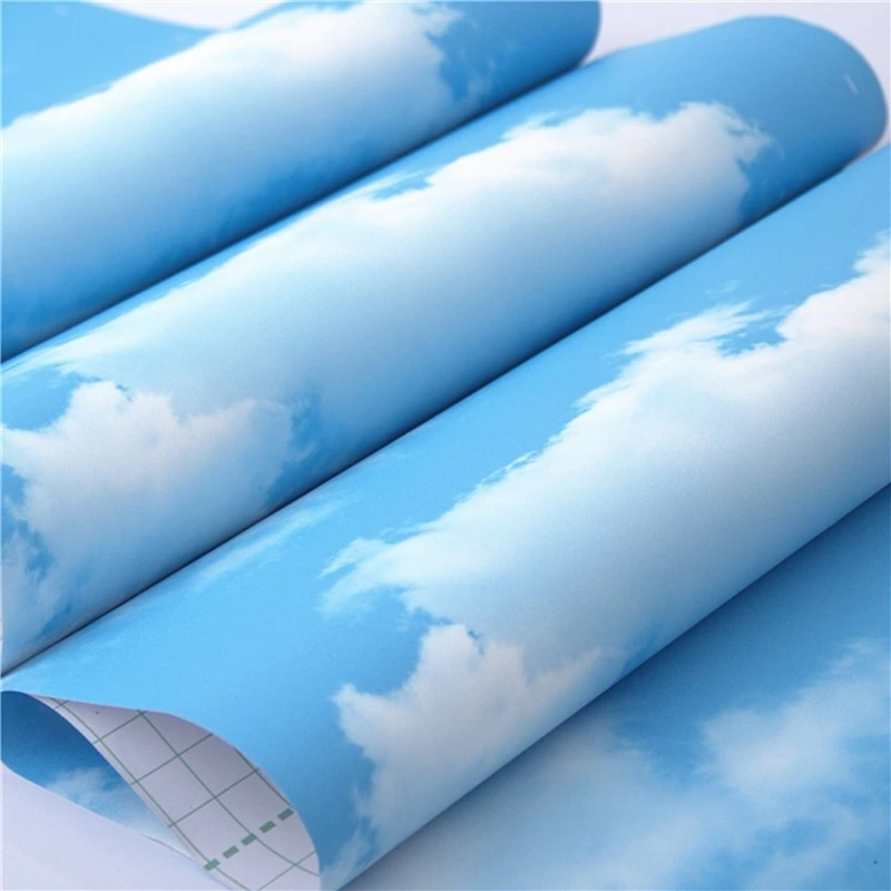 Blue Sky And White Clouds Decorative Contact Paper Vinyl Self Adhesive