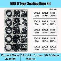 High - Temperature Oil Resistant Silicone Rubber O - Ring Seal Gasket (Red) (15G 200pcs black)