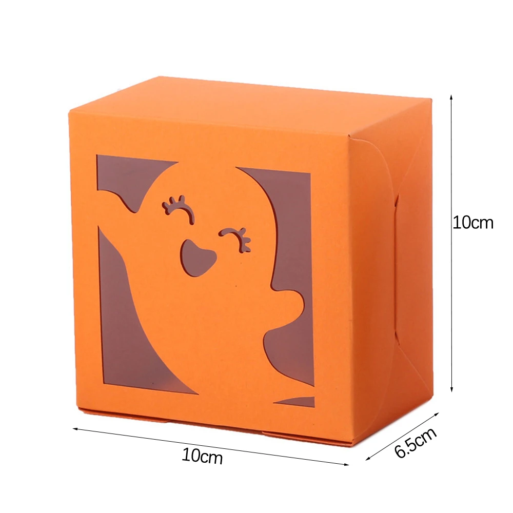 6Pcs Halloween Gift Boxes Paper Cartoon Pumpkin Ghost Bat Candy Cookie Boxes Kids Gift Packing Box Supplies Halloween Decoration