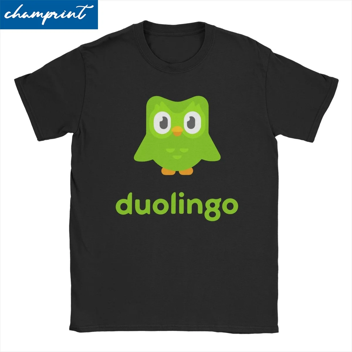 

Футболка Duolingo для мужчин и женщин, 100% хлопок, Винтажная футболка с круглым воротником, одежда с принтом из мультфильма