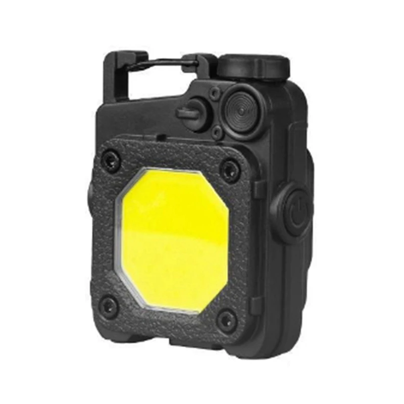 

Outdoor Mini Keychain Light Flashlight Adjustable COB Floodlight With Magnetic Work Light 2Pcs