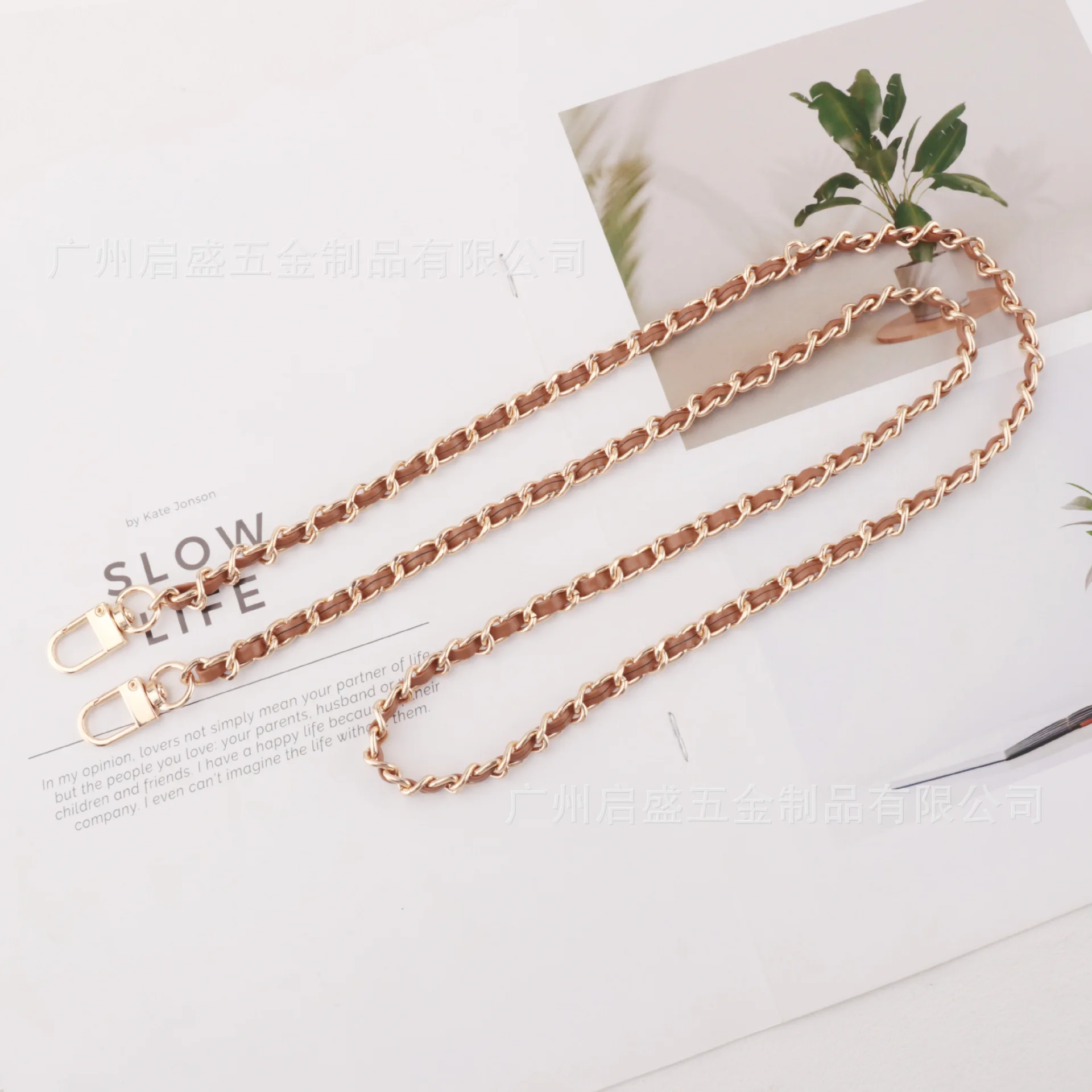 Fresh Sweet Style Woven PU Leather Chain Shoulder Bag Strap