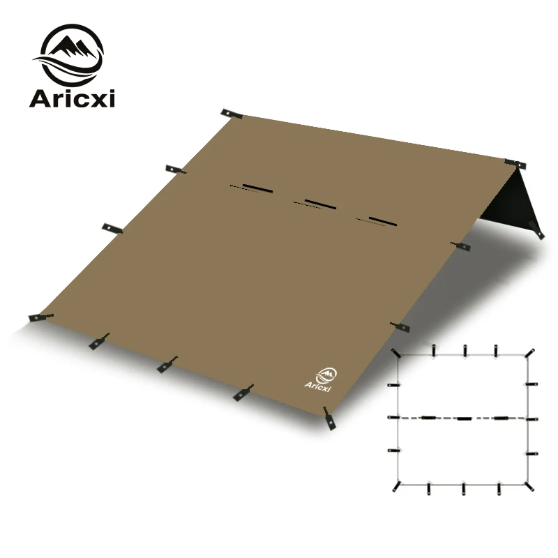 aricxi black coating tarp 8 / 19 hanging ponits 3x3m 4x4m outdoor camping sunshelter canopy