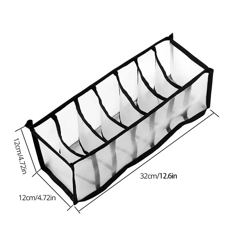 Storage Box 1pc Black Underwear Storage Box Women Socks Wardrobe Drawer Type Bra Underwear Thickened Grid Packing Box Mesh Grid