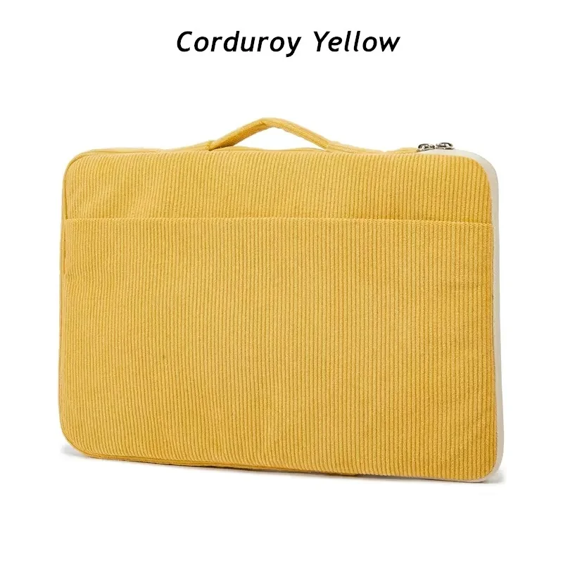 Brand Kinmac Laptop Bag 12,13.3,14,15.4,15.6 Inch Shockproof Lady Man Handbag Case For MacBook Air Pro M1 Notebook PC Corduroy