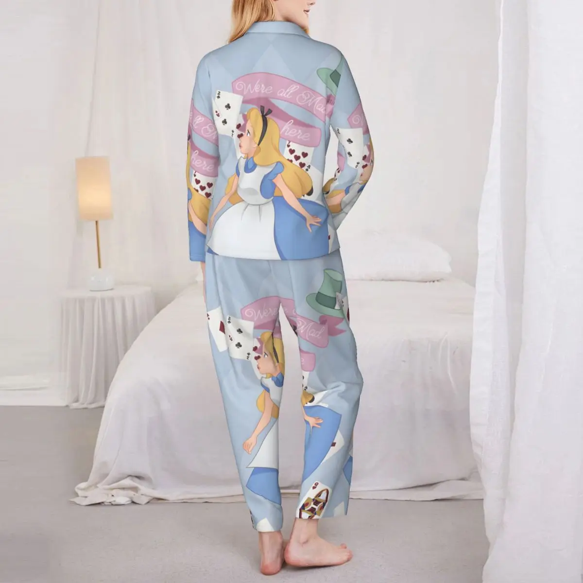 Alice-in-Wonderland Women Pajamas 2 Pieces Set Loungewear pyjama pour femme 5