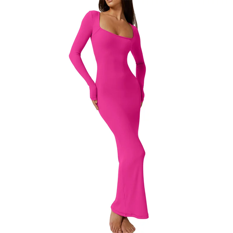 y2k Bodycon Dress Women Going Out Solid Color Square Neck Long Sleeve Dresses Sexy Evening Party Dresses Clubwear 20 y2k Bodycon Dress Women Going Out Solid Color Square Neck Long Sleeve Dresses Sexy Evening Party Dresses Clubwear