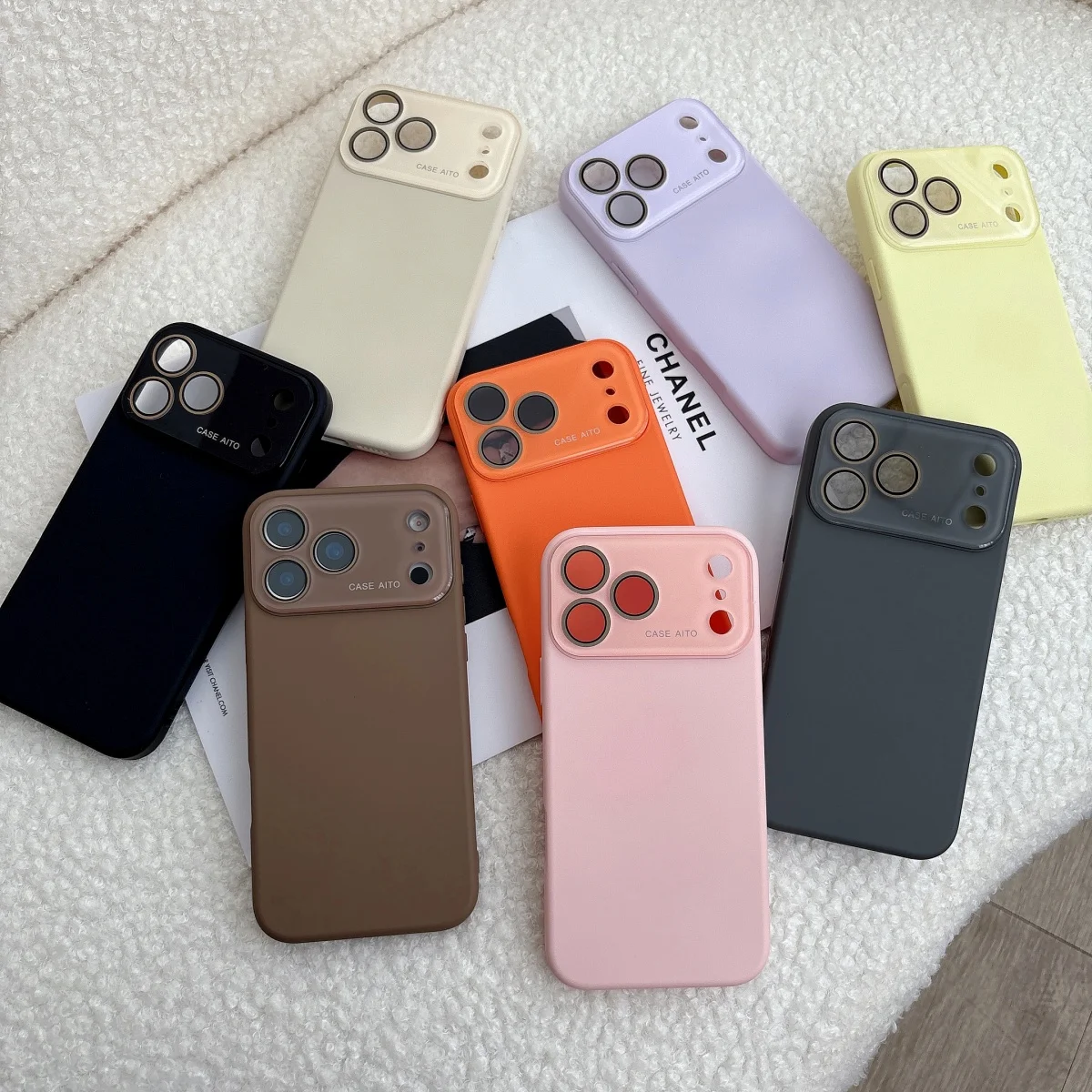 Premium Liquid Silicone Orange Phone Case with Large Window and Full Armor Protection