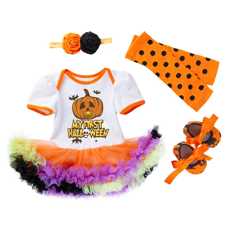 2022 New Design My First Halloween Baby Girl Clothes Newborn Pumpkin