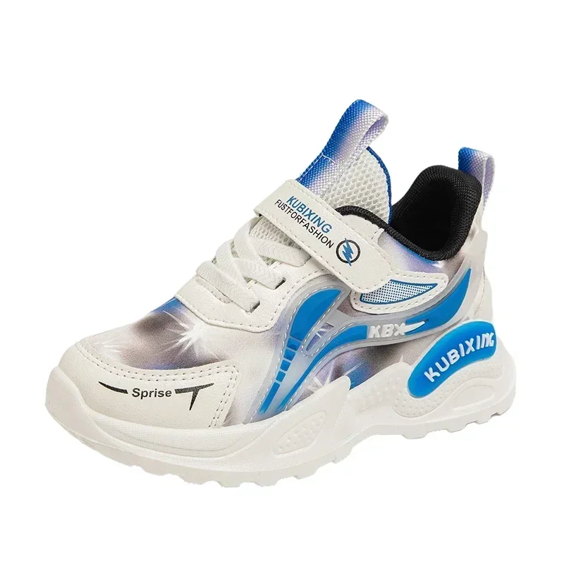 Students Sneakers White Non-slip 2025 Brand New Kids Running Shoes Mesh Breathable Children Fashion Shoes Thick Soft Sole Trendy