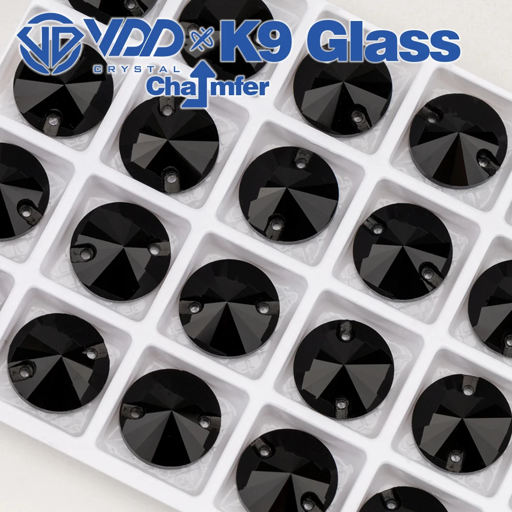 Vdd großhandel rivoli hochwertiges k9 glas nähen auf strass steinen kristall kasten verpackte flatback nähsteine für kleidungs dekorationen – Detail 8