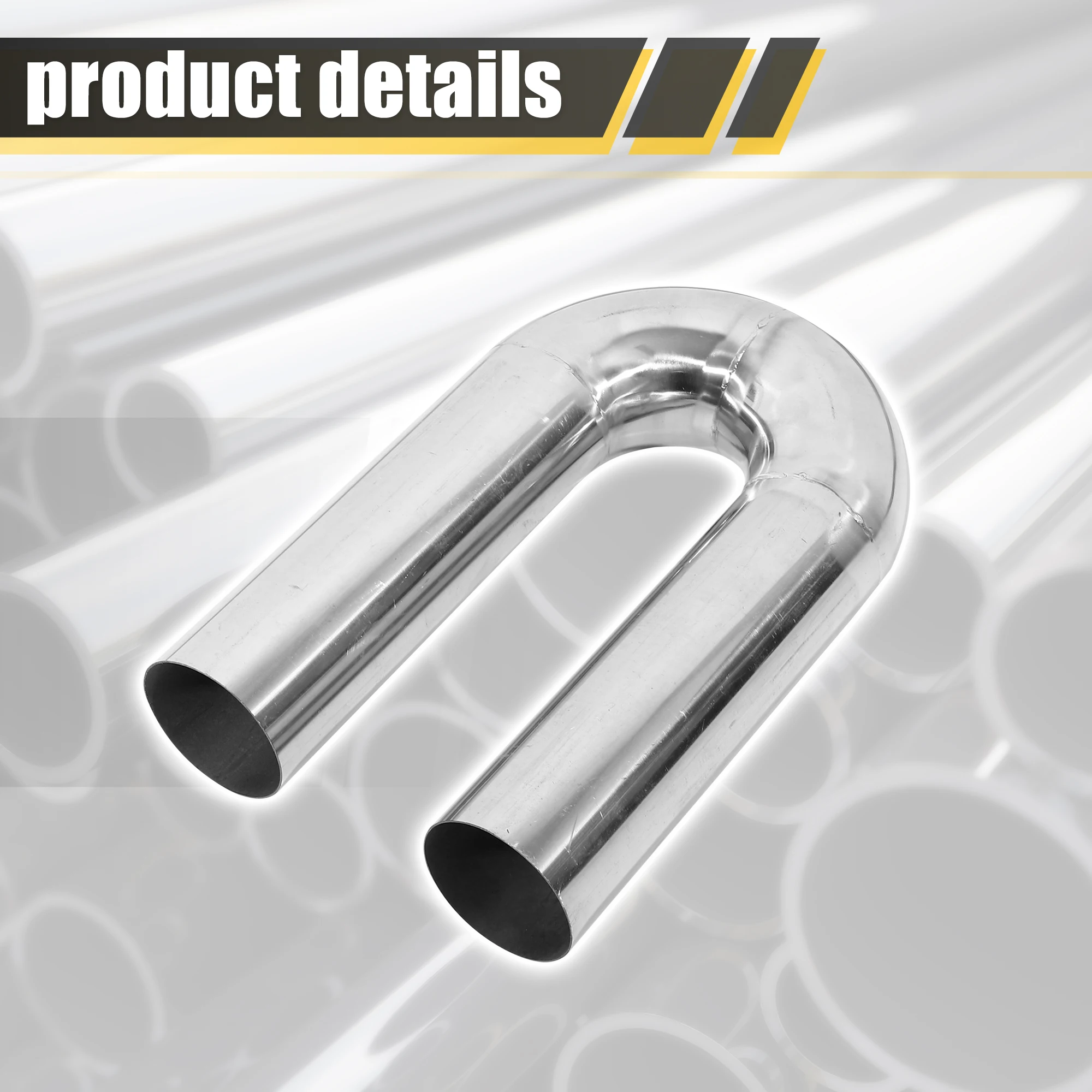 Bent exhaust tube 180° 2,5 SS (63mm)