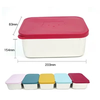 1800ML Storage Box Portable Storage Container Food Grade Stainless steel Box with Silicone Lid 1