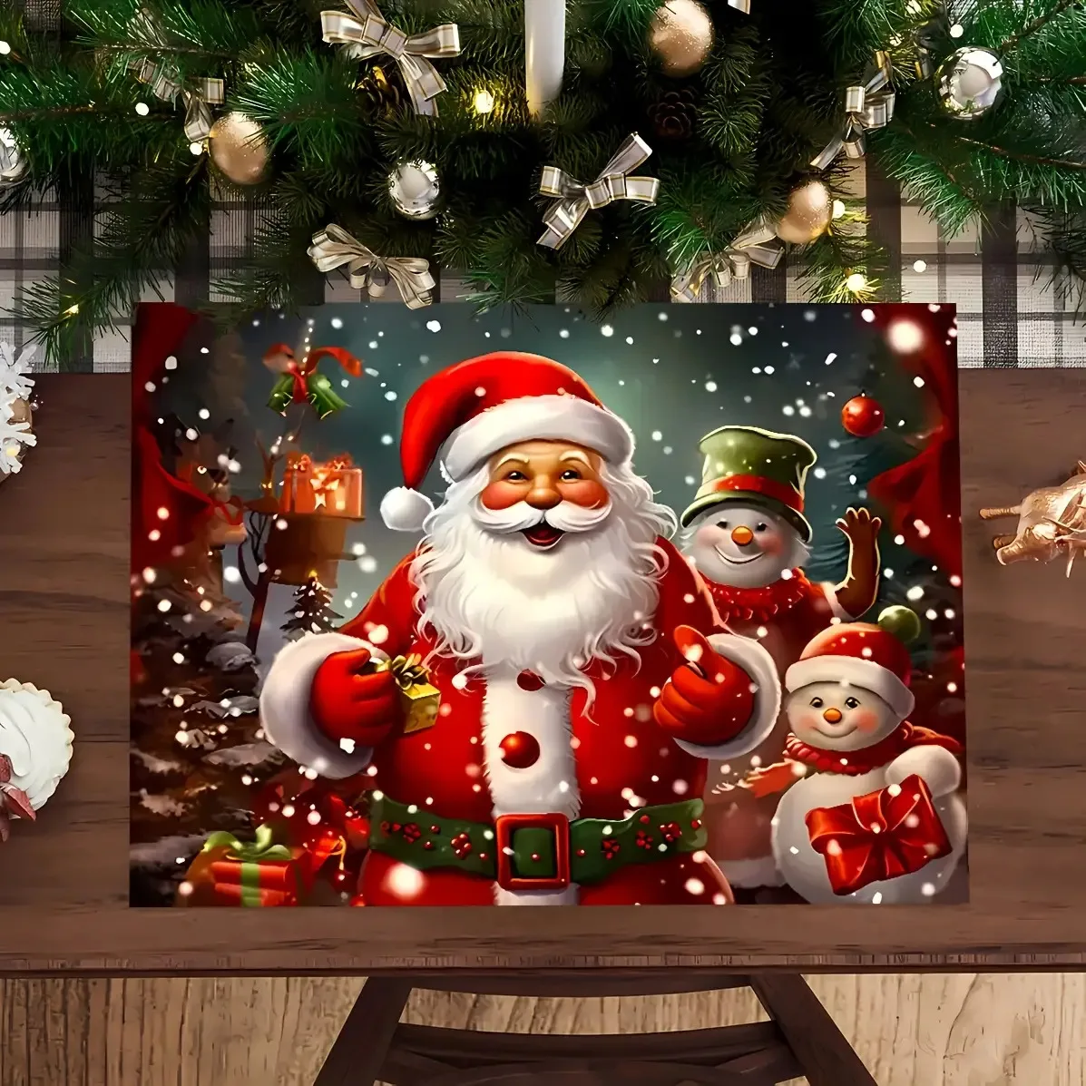 Red and Gold Christmas Placemat Set 4