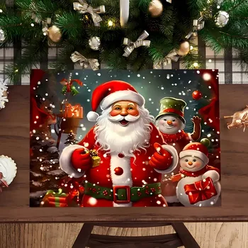 Red and Gold Christmas Placemat Set 4