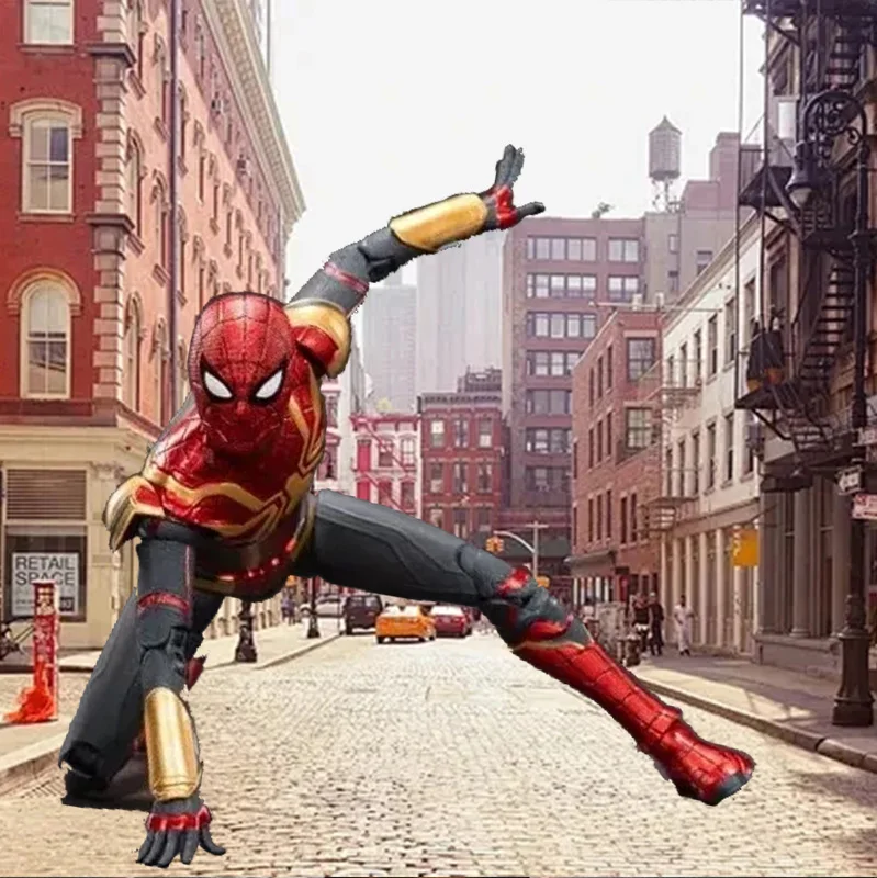 Hot Toys Spider Man Marvel Legends 1/10 Peter Parker Gold Black Red Articulation Model Action Figure Giocattoli Da Collezione