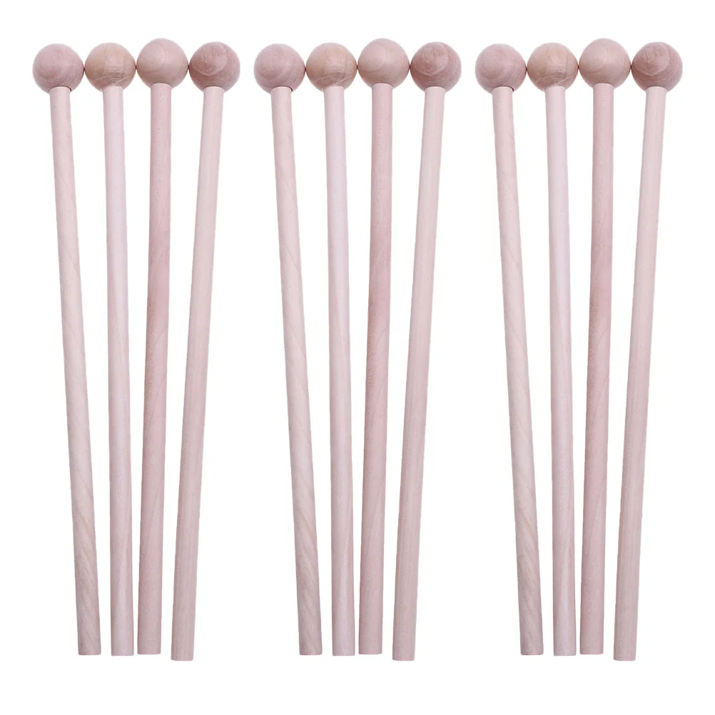 Wood Mallets Xylophone Drumsticks Glockenspiel Mallets Drum Sticks Percussion Instruments Musical Instruments Rhythm 12Pcs
