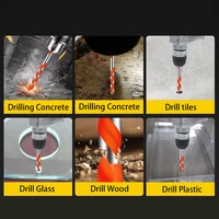8 pièces forets de maçonnerie ensemble pour carrelage brique ciment béton verre plastique bloc de cinder bois 3-12mm forets ensemble outils de forage 2