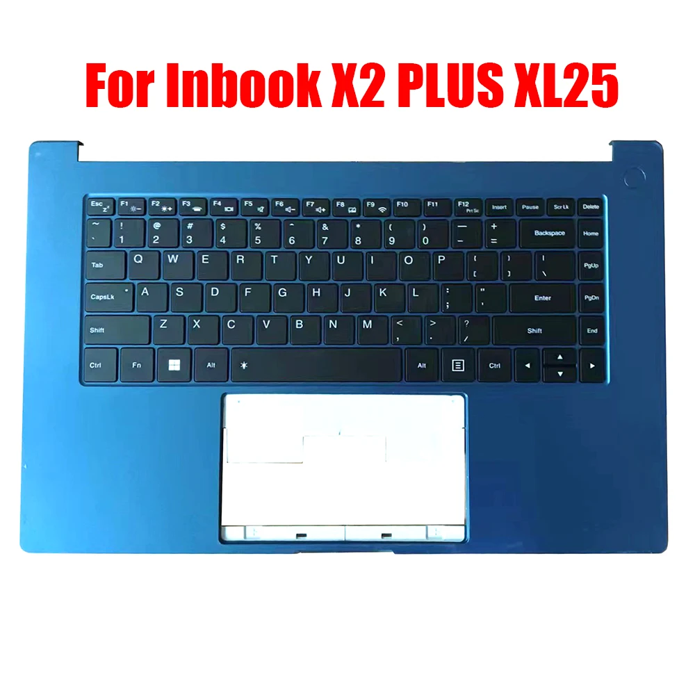 

Laptop Palmrest For Infinix For Inbook X2 PLUS XL25 With Backlit English US Keyboard Blue Upper Case New