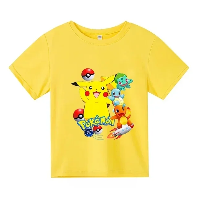 thumbnail image 1 of Camiseta de verano popular de Pikachu para niños, ropa para niños y niñas, camiseta de manga corta informal y cómoda con cuello redondo y dibujos animados para bebés, 1 of 5