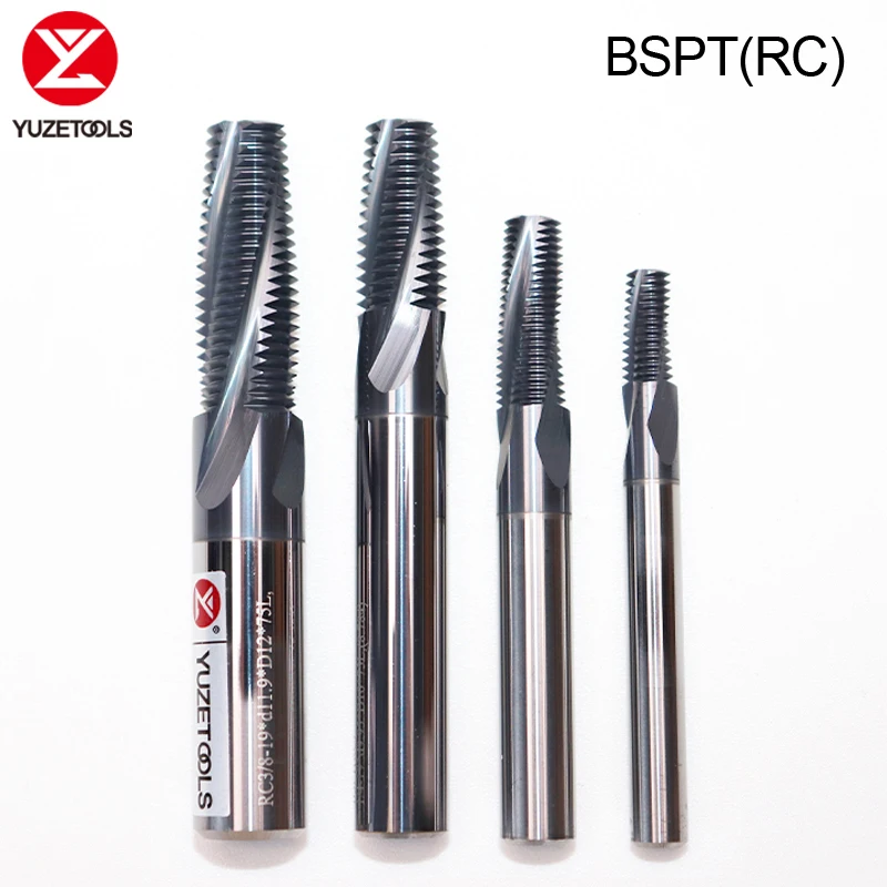 

HRC68 Thread Milling Cutter Full Tooth Carbide Tungsten Steel CNC Machining Coated Cutting Tool Thread BSPT(RC) 3/8 1/8 3/4 Tap