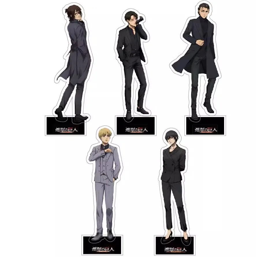 

Game Levi Ackerman Mikasa Eren Yeager Hanji Zoe Acrylic Stand Doll Anime Figure Model Plate Cosplay Toy for Gift