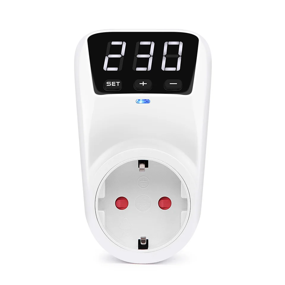 Einstellbare Spannungsschutzsteckdose mit automatischer Reset-Funktion – 16 A/15 A, 230 V/110 V, Überspannungsschutz für EU-US-Steckergeräte – Detail 10