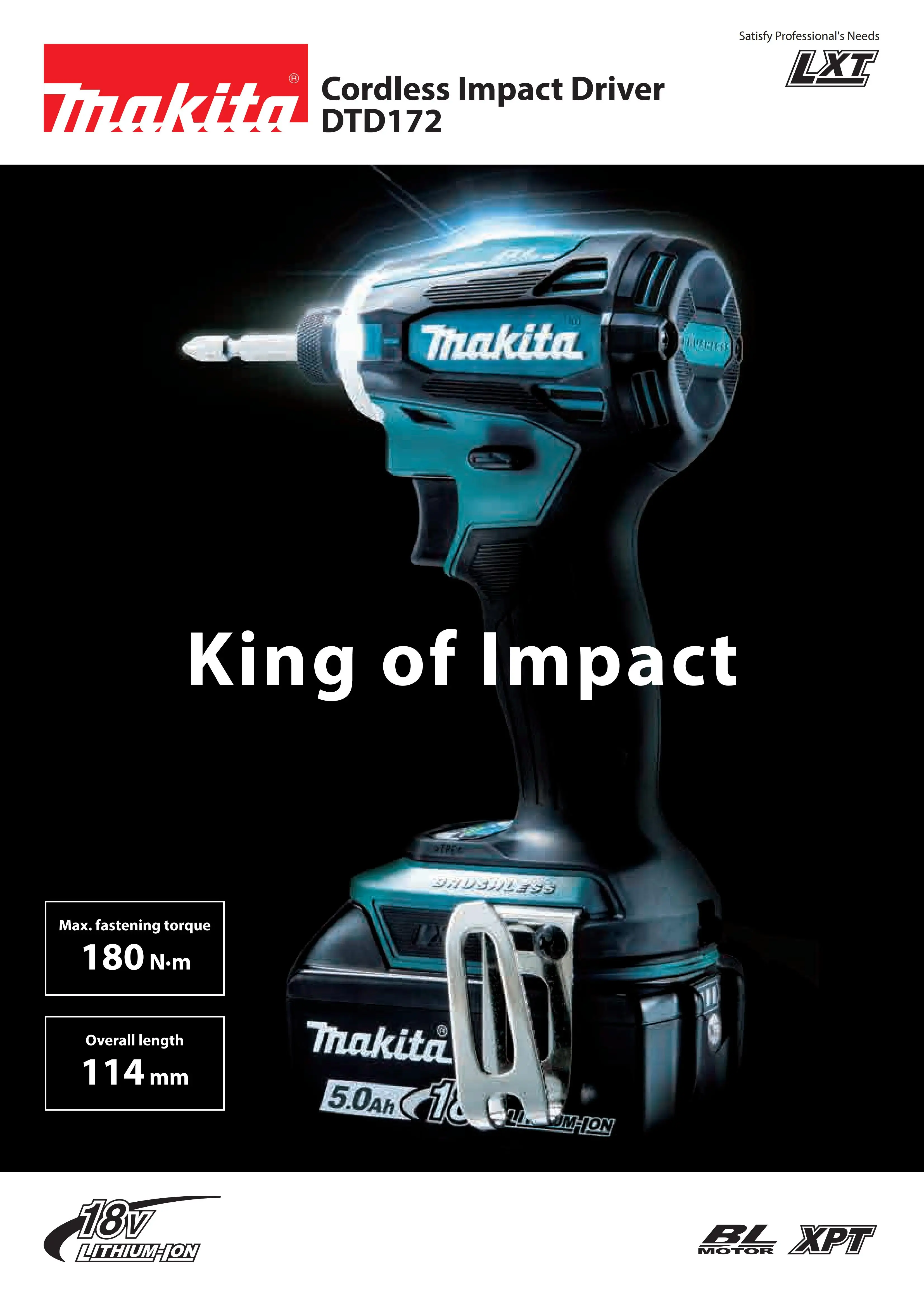 Makita Aparafusadora Impacto BL18V Lx - DTD172Z