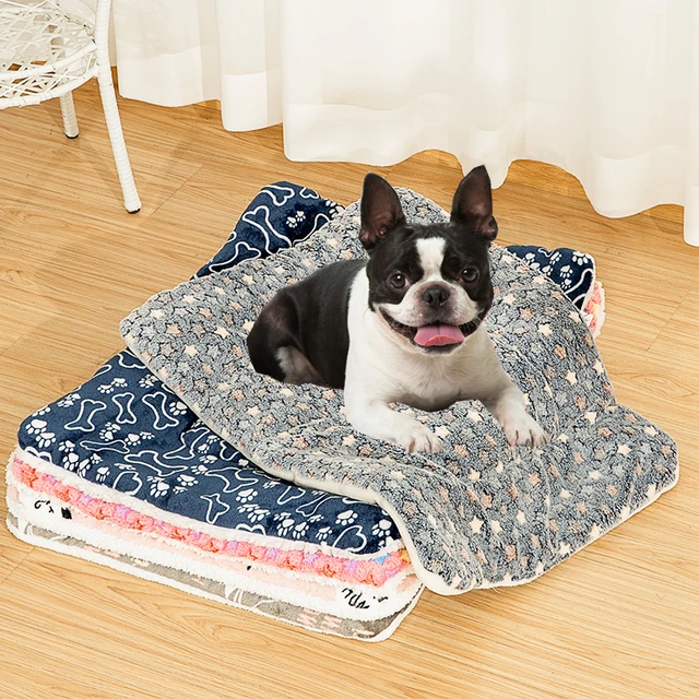 Soft Flannel Thickening Pet Soft Fleece Pad Pet Blanket Mattress Puppy Cat  Sofa Mat Home Carpet Warm Sleep Set Dog Bedv - AliExpress